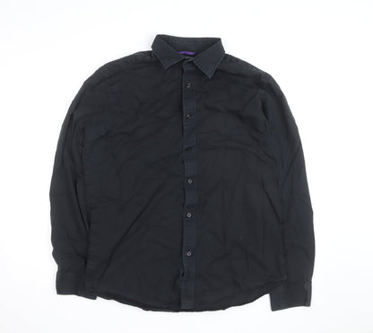 Gap Men’s Black Cotton Long Sleeve Button-Up Shirt Size L