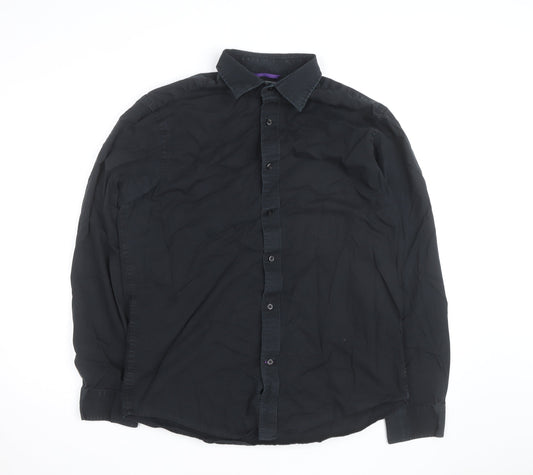 Gap Men’s Black Cotton Long Sleeve Button-Up Shirt Size L