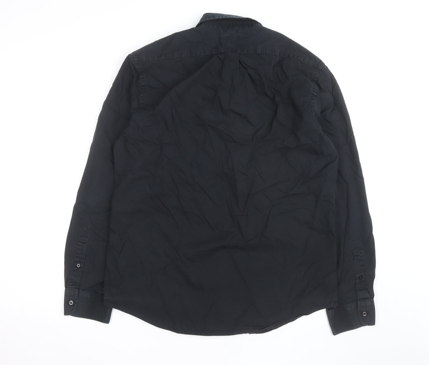 Gap Men’s Black Cotton Long Sleeve Button-Up Shirt Size L