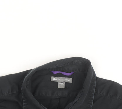 Gap Men’s Black Cotton Long Sleeve Button-Up Shirt Size L