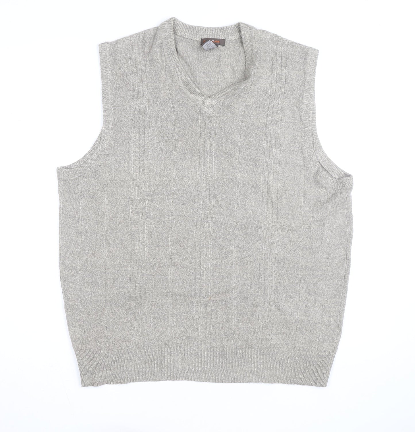 Dockers Men Grey XL V-Neck Sleeveless Knit Jumper Vest