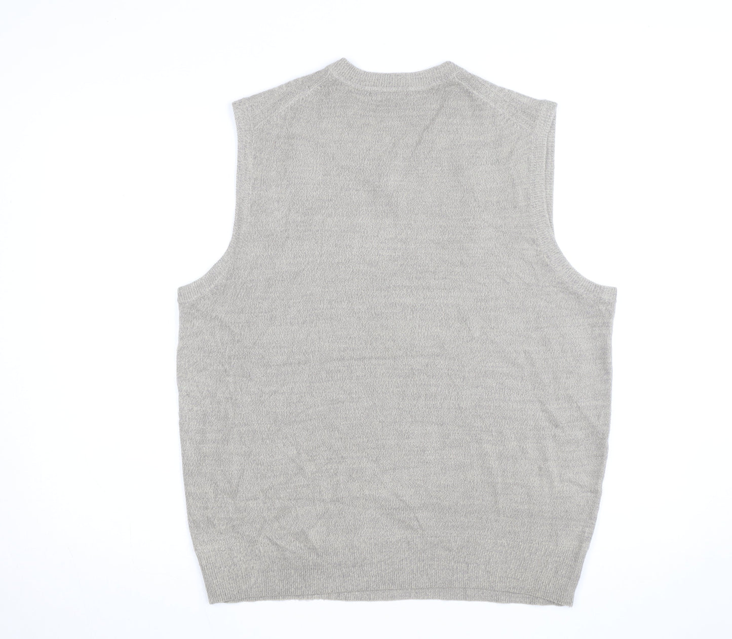 Dockers Men Grey XL V-Neck Sleeveless Knit Jumper Vest