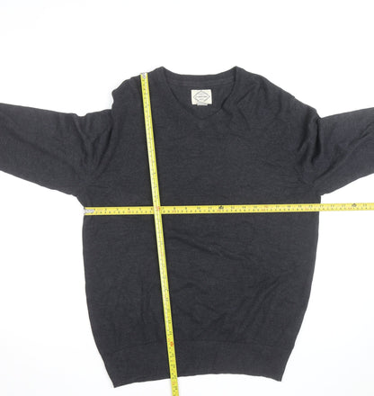 St John’s Bay Men’s Grey V-Neck Pullover Jumper Size M