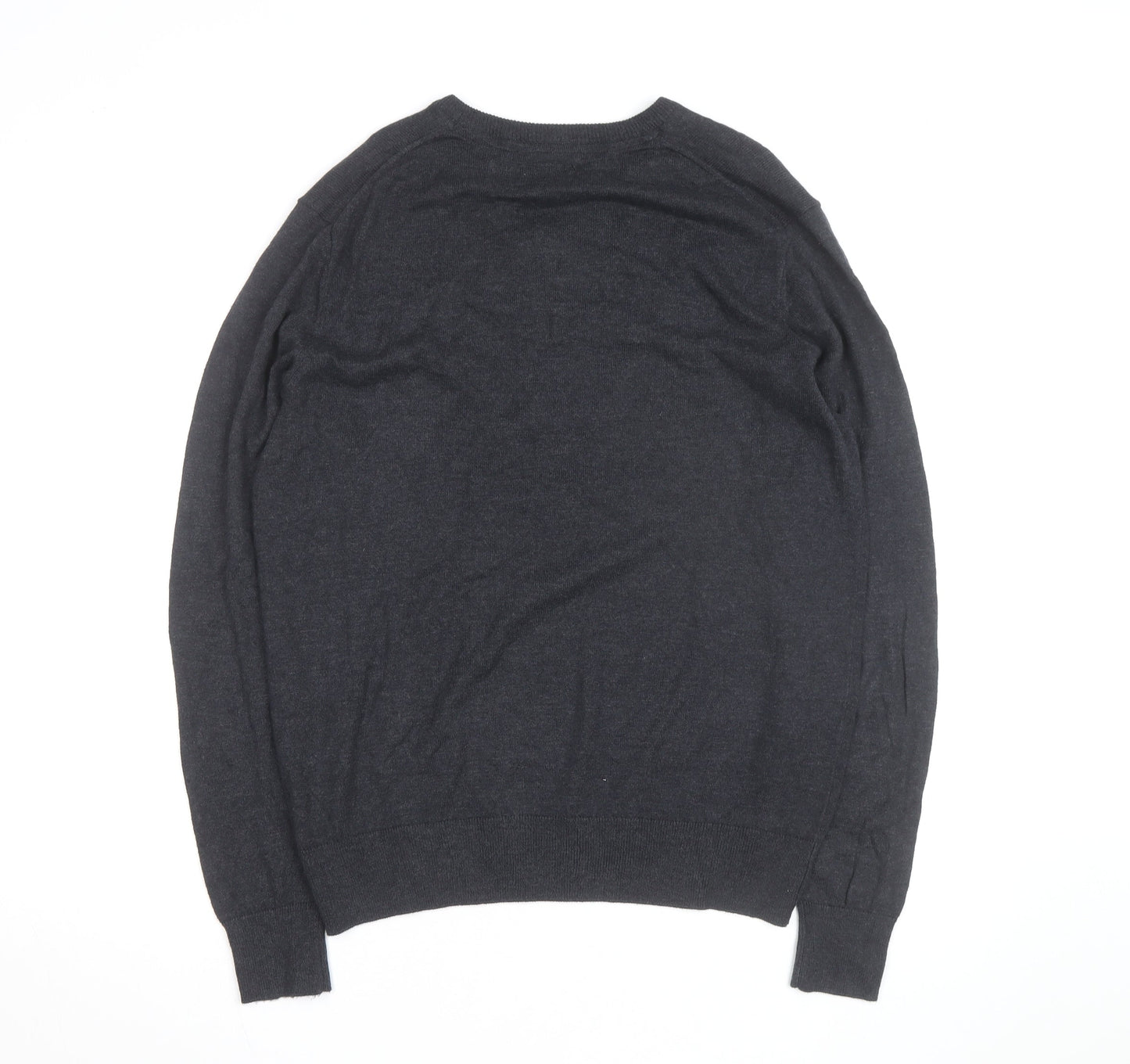 St John’s Bay Men’s Grey V-Neck Pullover Jumper Size M