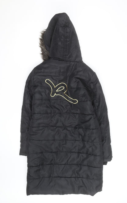Rocawear Men's Black Hooded Padded Parka Coat Size M