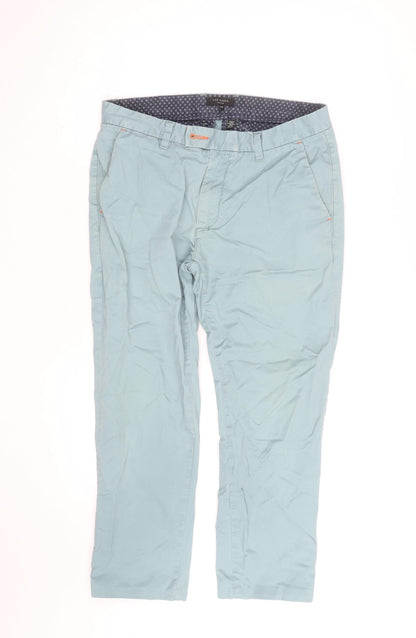 Ted Baker Men's Blue 32R Chino Trousers Cotton Blend