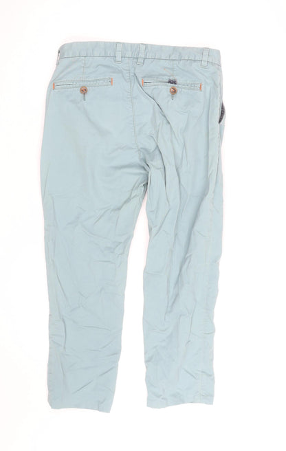 Ted Baker Men's Blue 32R Chino Trousers Cotton Blend