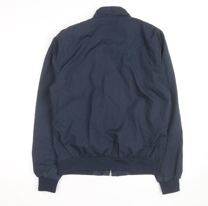 Members Only Men's Blue Bomber Jacket S Cotton Nylon Zip Up