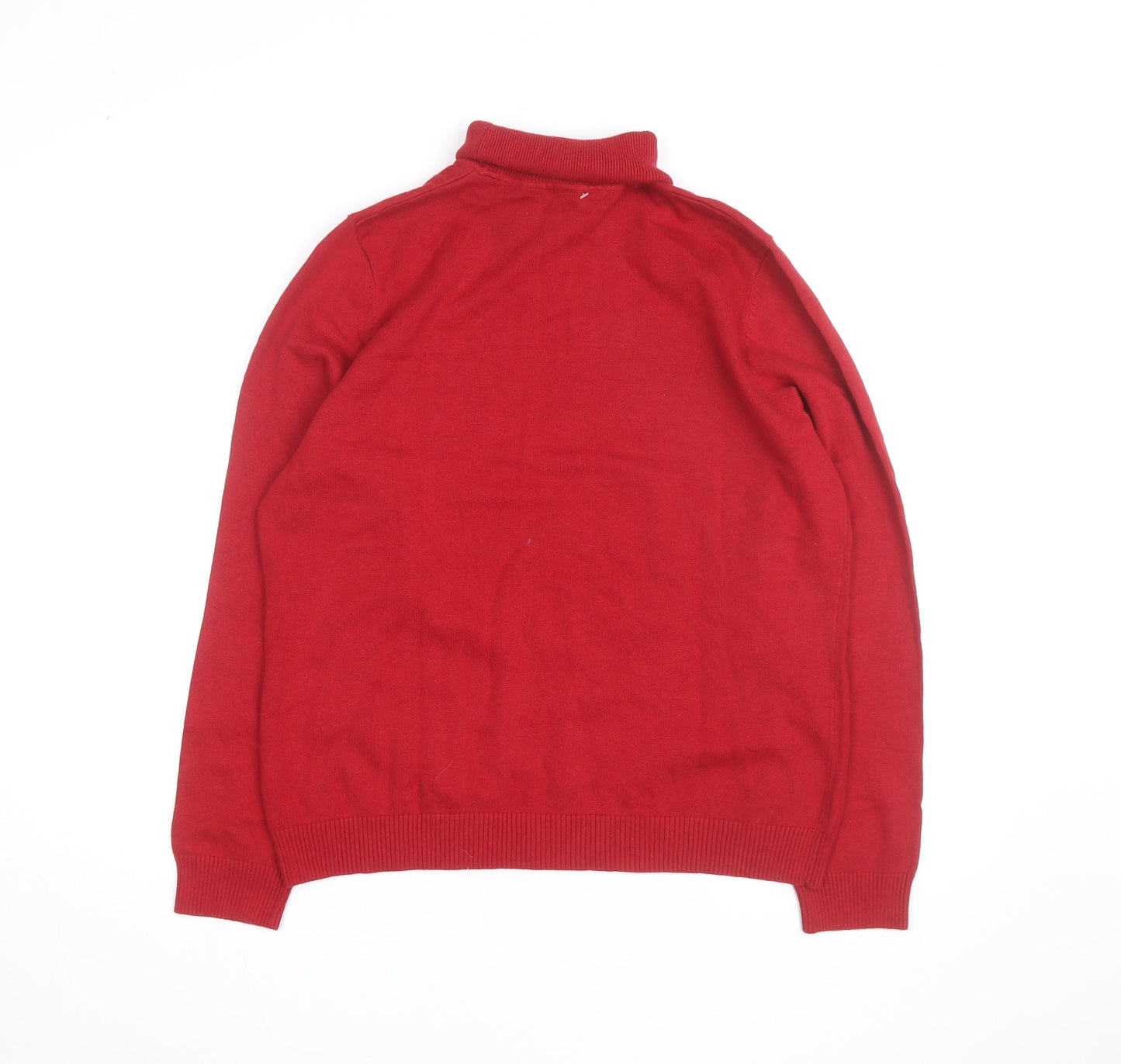 Northern Reflections Men's Red Roll Neck Cotton Jumper L
