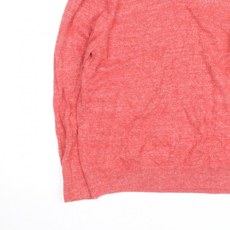 Nautica Men's Red V-Neck Knit Pullover Jumper Size L