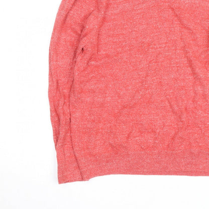 Nautica Men's Red V-Neck Knit Pullover Jumper Size L