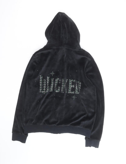 Wicked Girls Black Velour Rhinestone Full Zip Hoodie 12-13 Years