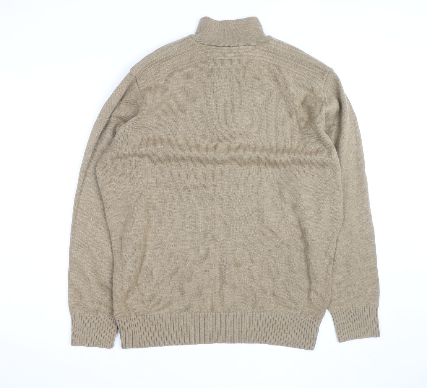 Lacoste Men's Beige Wool Cashmere XL 1/2 Zip Jumper