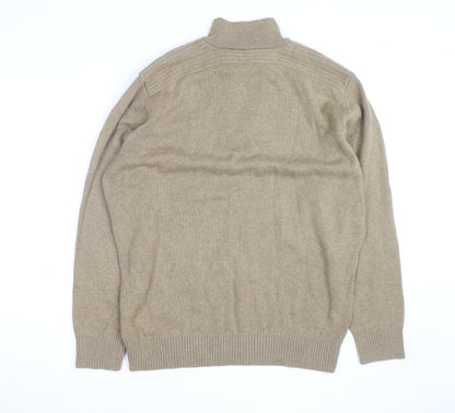 Lacoste Men's Beige Wool Cashmere XL 1/2 Zip Jumper