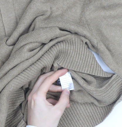 Lacoste Men's Beige Wool Cashmere XL 1/2 Zip Jumper