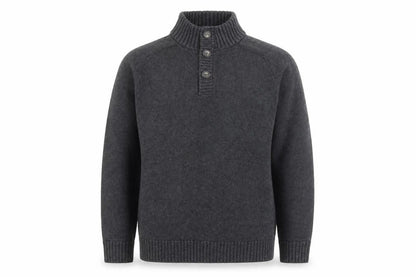 J.Crew Men's Charcoal Henley Jumper Cotton Knit Size L