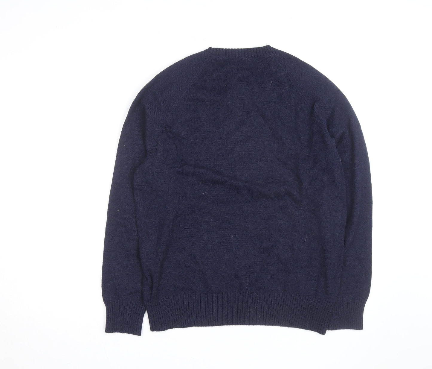 J.Crew Men's Blue Merino Wool Crew Neck Pullover Jumper L