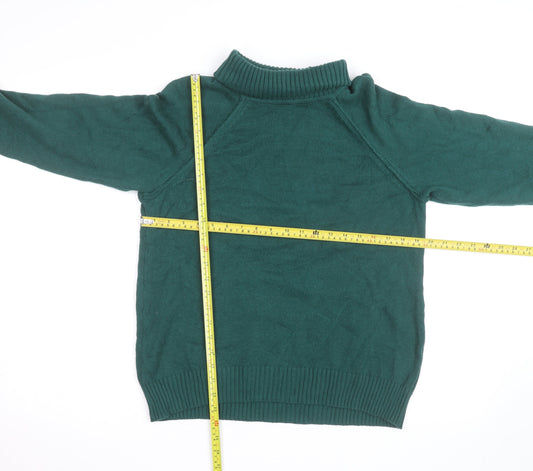 Karen Scott Men’s Green Roll Neck Cotton Jumper Size M