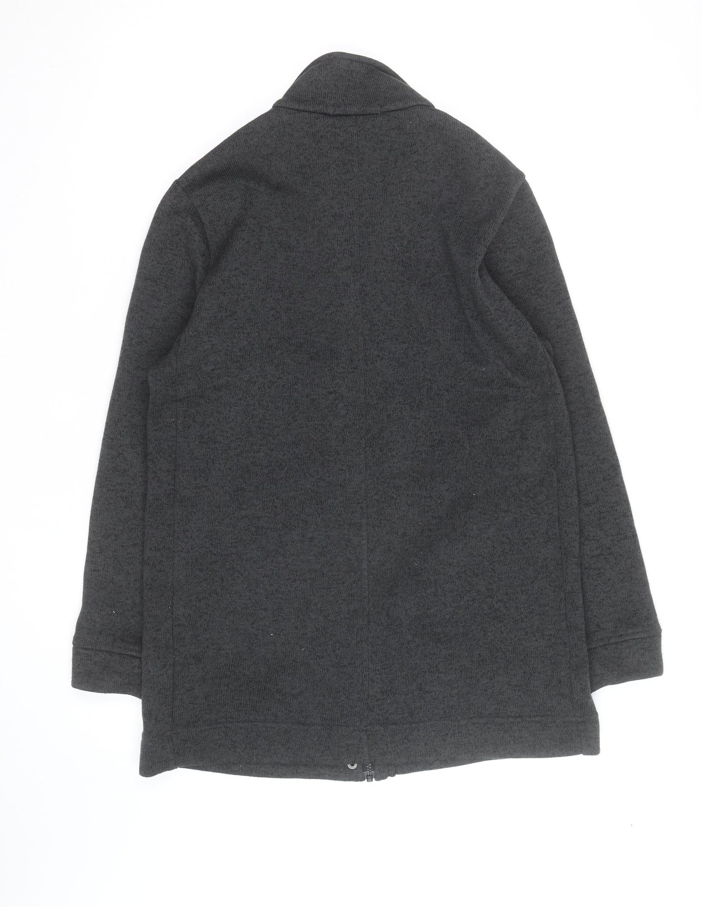 Lands' End Men's Grey Full Zip Fleece Jacket M Regular