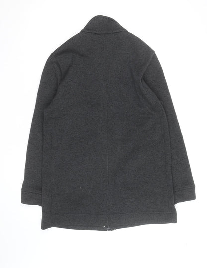 Lands' End Men's Grey Full Zip Fleece Jacket M Regular