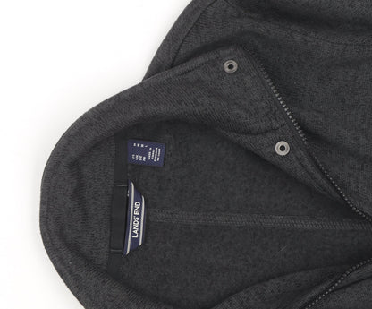 Lands' End Men's Grey Full Zip Fleece Jacket M Regular