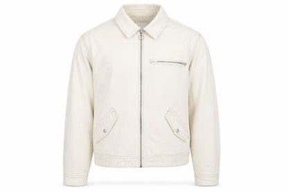 Bershka Men's Beige Cotton Bomber Jacket Size M Zip Pockets Casual