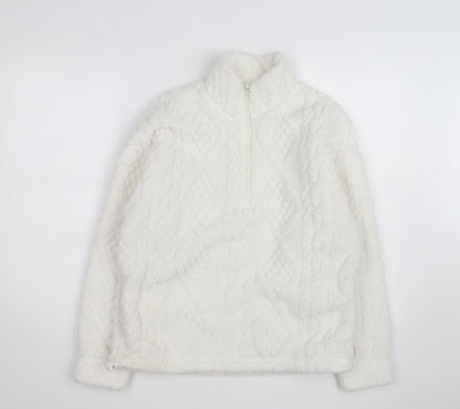 Gilly Hicks Men's White Fleece 1/2 Zip Pullover Jumper XS