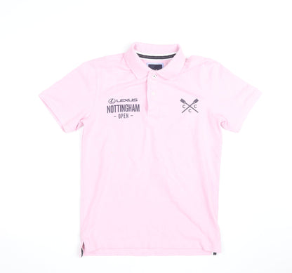 Crew Clothing Company Men's Pink XS Polo Shirt Nottingham Open