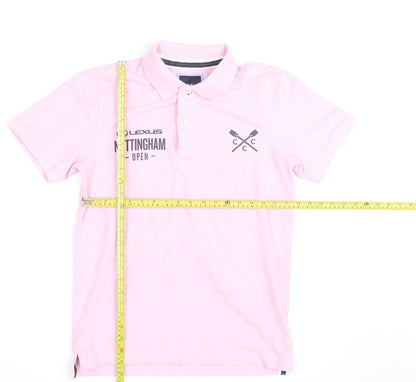 Crew Clothing Company Men's Pink XS Polo Shirt Nottingham Open