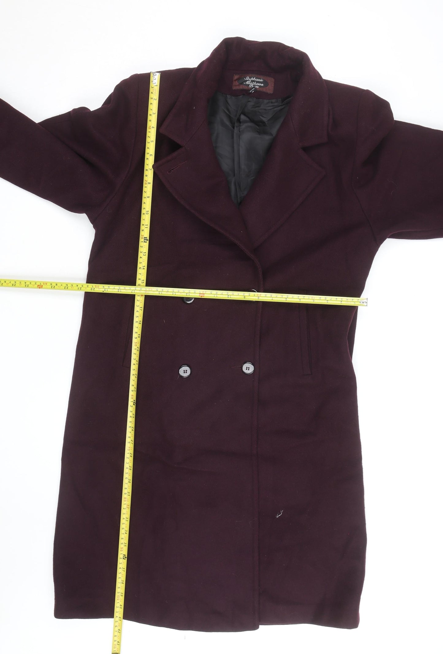 Stephanie McIntosh Women’s Purple Wool Overcoat Size 10 Long