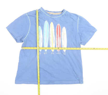 Marks and Spencer Mens Blue Surfboard Graphic Cotton T-Shirt L
