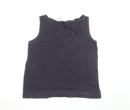 Toby Dale Women's Navy Sleeveless Ruffle Top Size 16 Cotton Blend