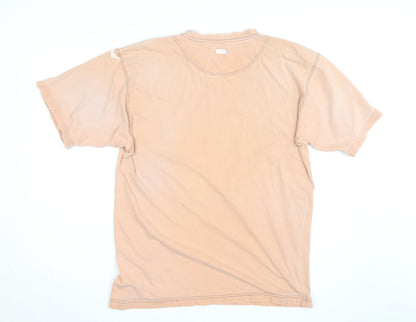 Watsons Heavies Men's Beige Vintage Cotton Crew Neck T-Shirt One Size