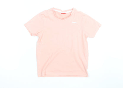 Slazenger Girls Pink Lightweight Cotton Logo T-Shirt 9-10 Years
