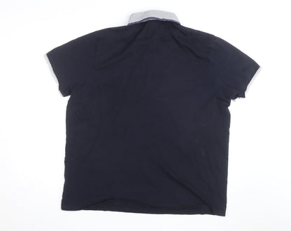 Burton Menswear London Men’s Blue 2XL Collared Short Sleeve Casual Shirt