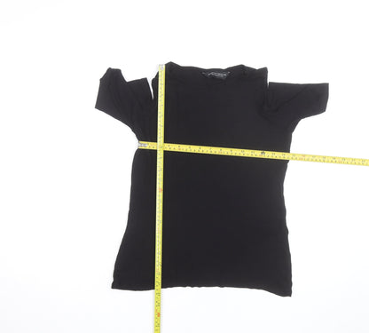 Dorothy Perkins Women's Black Cold Shoulder Jersey T-Shirt Size 12