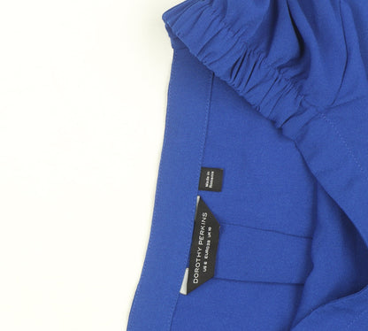 Dorothy Perkins Women’s Blue Off Shoulder Frill Sleeve Shift Dress Size 10