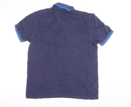 Fred Perry Men's Blue Cotton Polo Shirt Size L Classic Preppy Style
