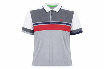 BOSS Mens Multicoloured 2XL Polo Shirt Cotton Blend Colourblock