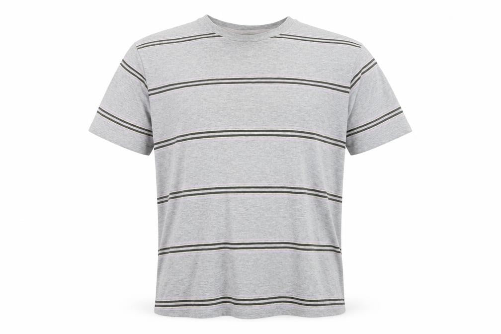 Gap Men’s Grey Striped Crew Neck Cotton T-Shirt Size L
