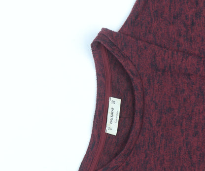 Pull & Bear Men's Red Knit Short Sleeve Pullover Jumper S