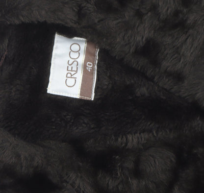 Cresco Men's Grey Wool Tweed Overcoat with Faux Fur Collar Size 40