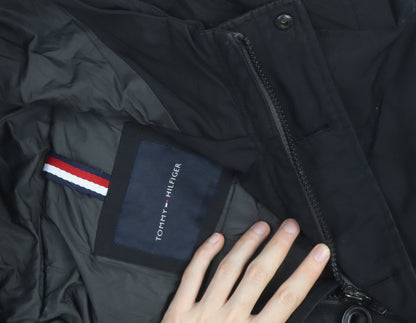 Tommy Hilfiger Men's Black Hooded Puffer Jacket Size M Winter Coat