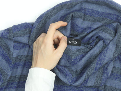 Klass Men Blue Striped Roll Neck Pullover Jumper XL