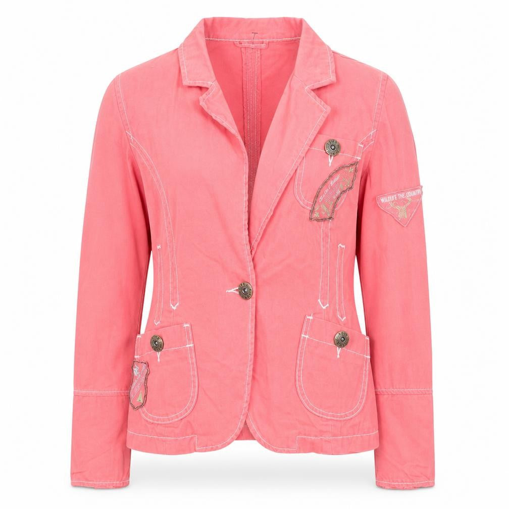 Zone Libre Women Pink Cotton Long Sleeve Button Blouse M