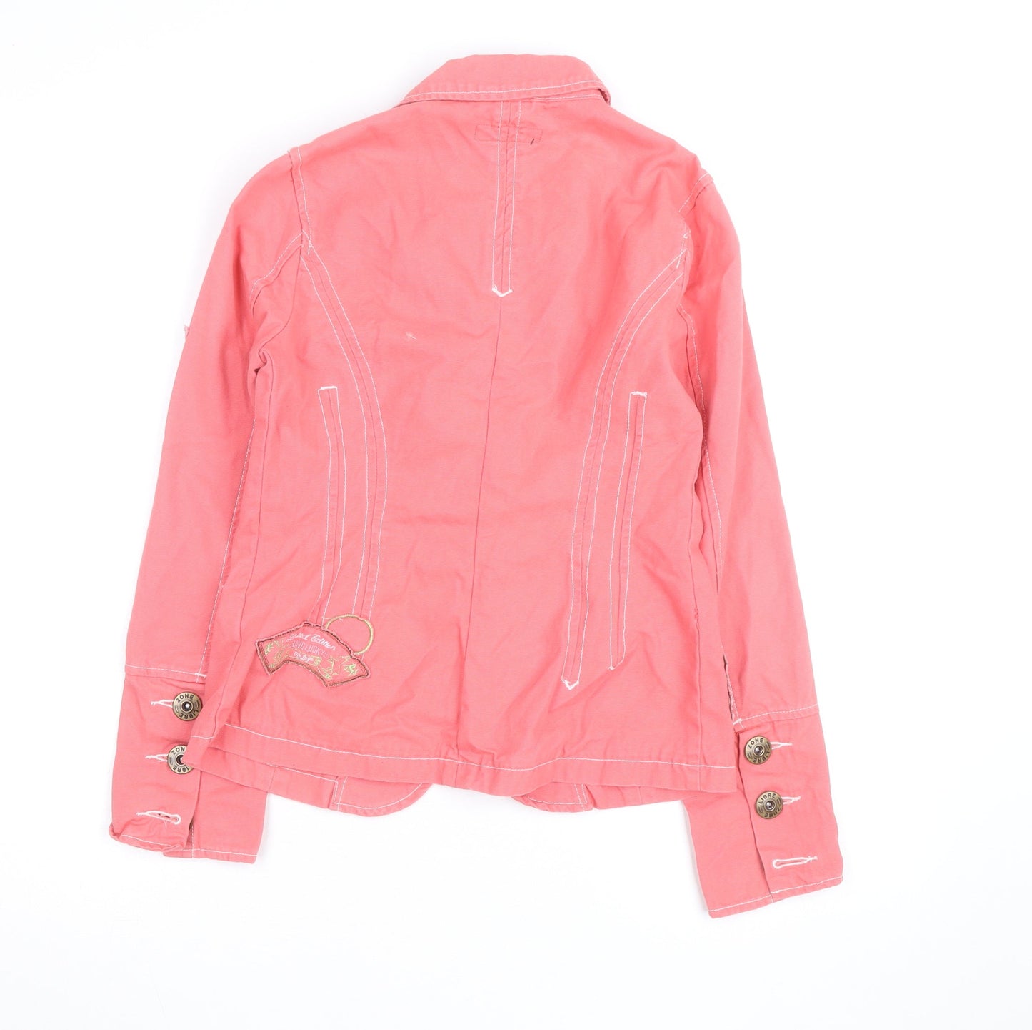 Zone Libre Women Pink Cotton Long Sleeve Button Blouse M
