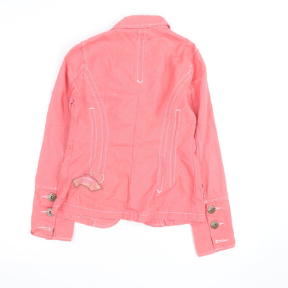 Zone Libre Women Pink Cotton Long Sleeve Button Blouse M
