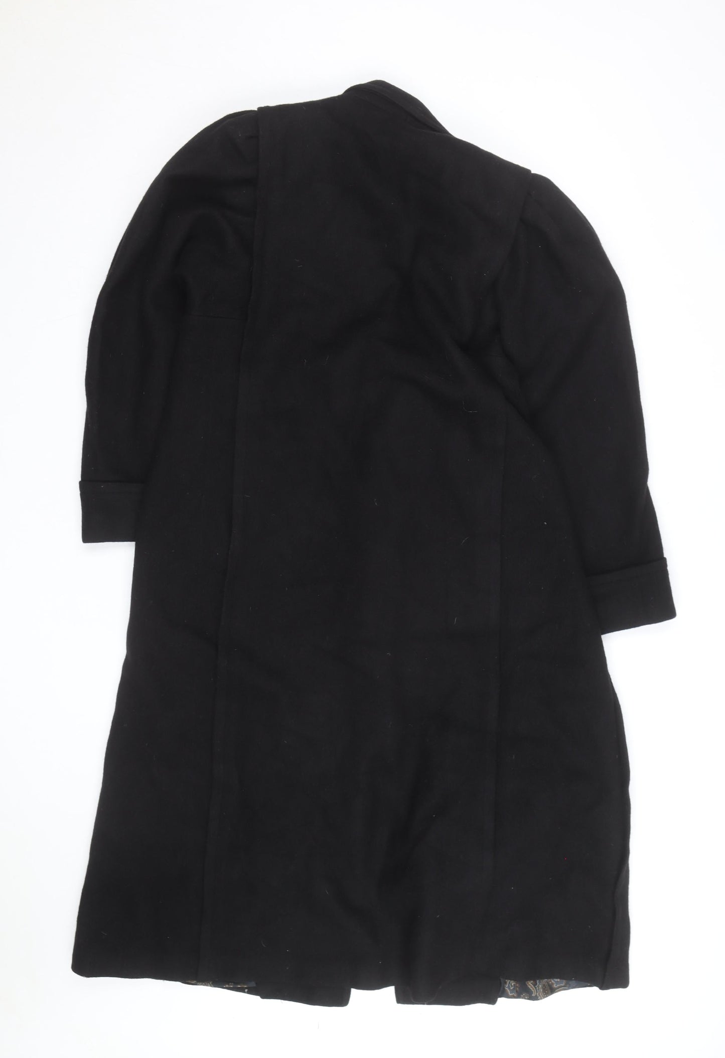 Jofeld Men’s Black Wool Long Overcoat Classic 40in