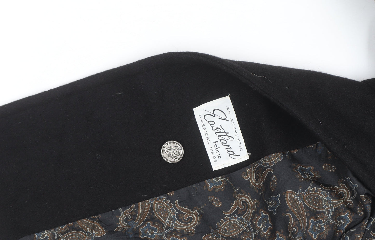 Jofeld Men’s Black Wool Long Overcoat Classic 40in