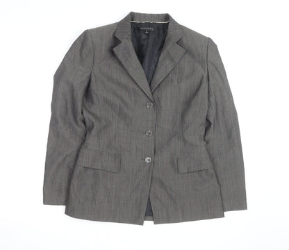 Anne Klein Women Grey Pinstripe Suit Jacket Size M Classic Fit